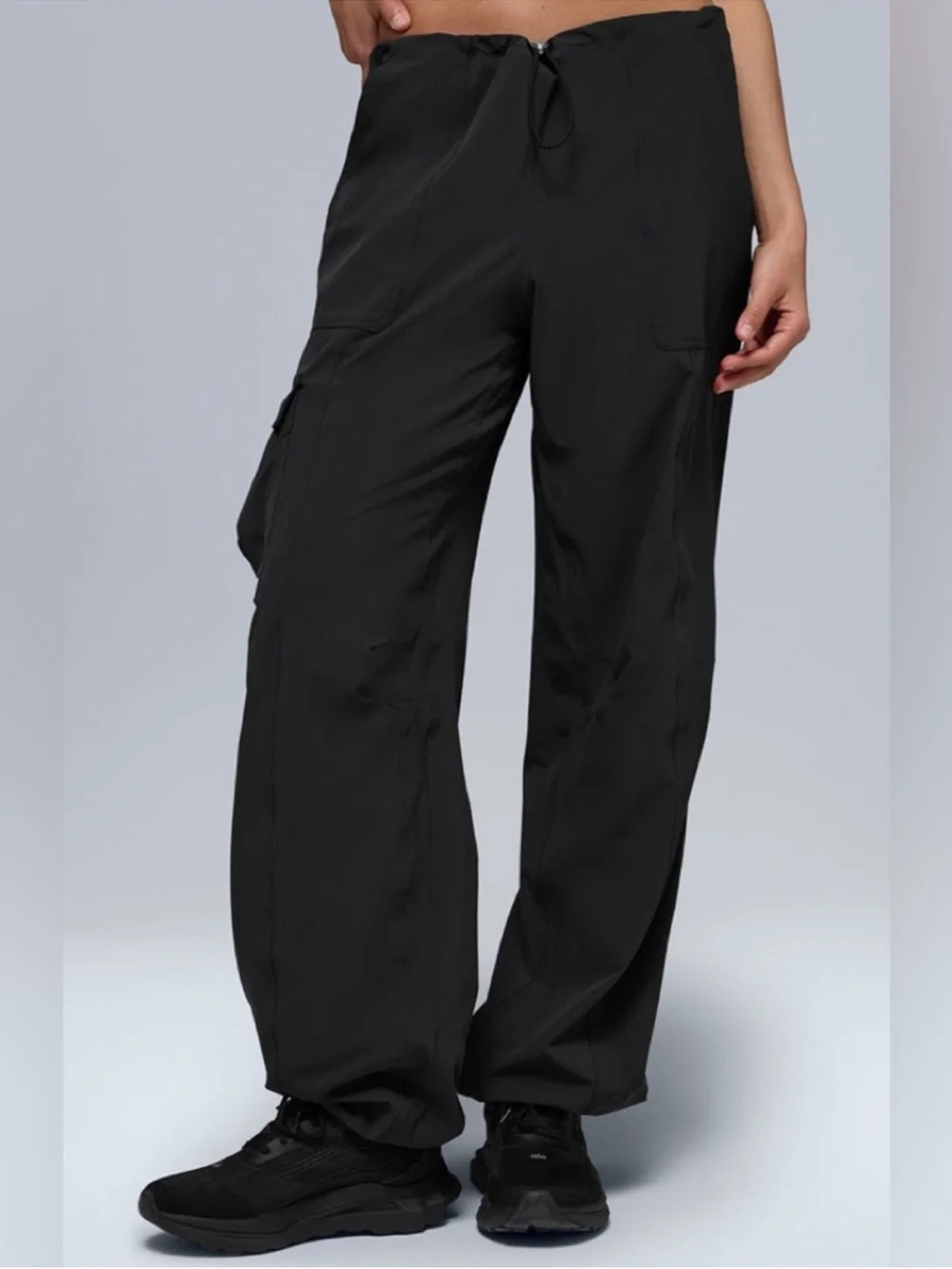 ALO Yoga Black Wide-Leg Track Pants